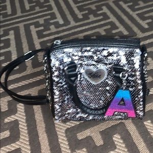 sequin purse justice letter A